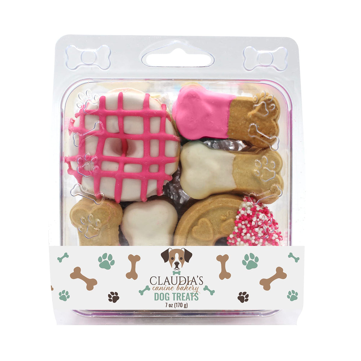 Claudia'S Canine Bakery Pink Passion Assortment Of Gourmet Dog Cookies, 7Oz