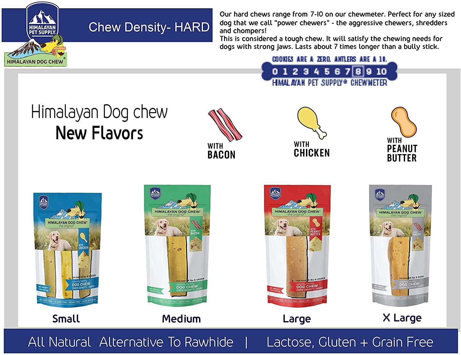 Himalayan Dog Chew Original Yak Cheese Dog Chews,100% Natural, Long Lasting, Gluten Free, Healthy & Safe Canine Treats, Lactose