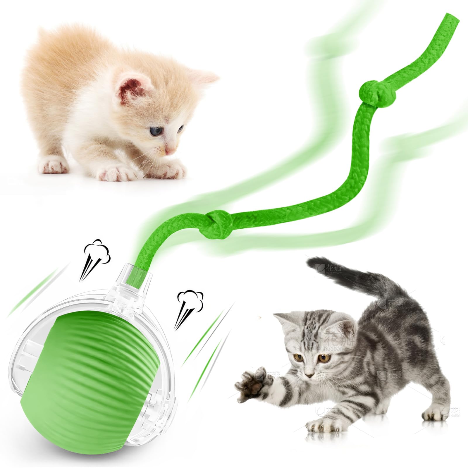 Eiruseed Interactive Cat Ball Toys For Indoor Cats, Upgraded Automatic Cat Toys For Bored Indoor Adult Kitty, Peppy Pet Ball For