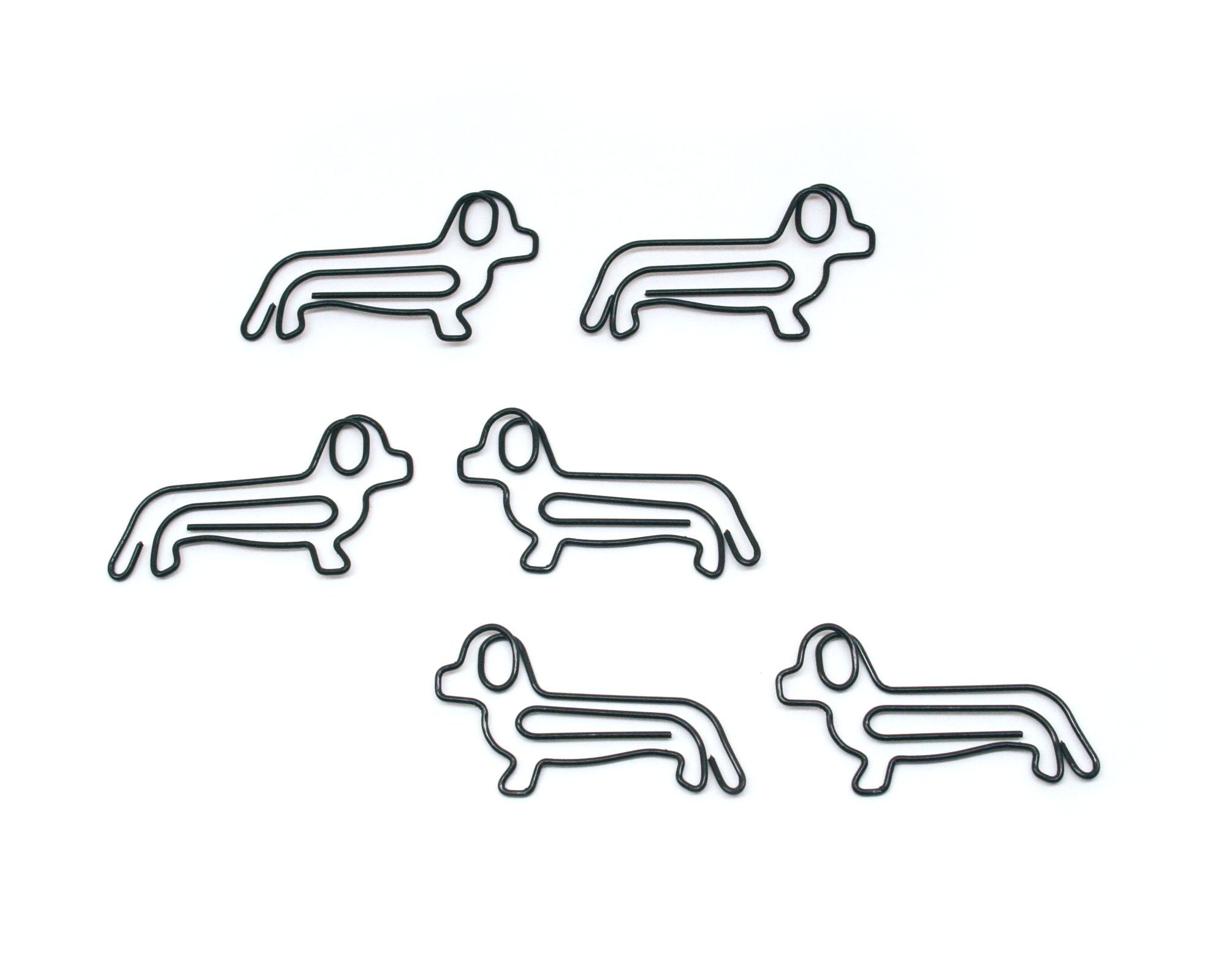 Butler In The Home Dog Dachshund Shaped Paper Clips Great For Paper Clip Collectors Or Dog And Pet Lovers (Black - 100 Count Silver Tin Gift Box)