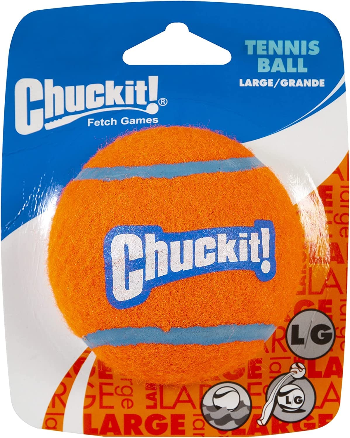 Chuckit! Dog Tennis Ball Dog Toy, Large (3 Inch Diameter) For Dogs 60-100Lbs, Pack Of 1