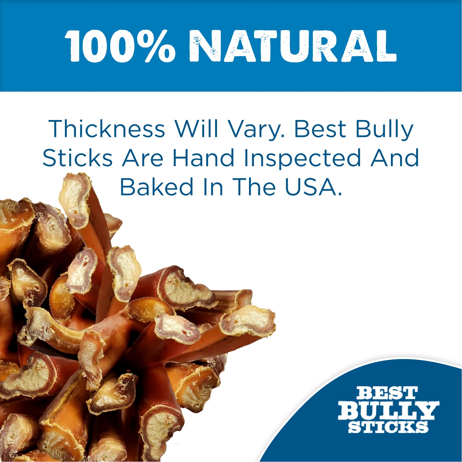 Best Bully Sticks 12 Inch Bully Sticks for Dogs - 50 Count (Pack of 1) - Natural, Easily Digestible, 100% Grass-Fed Beef, Grain