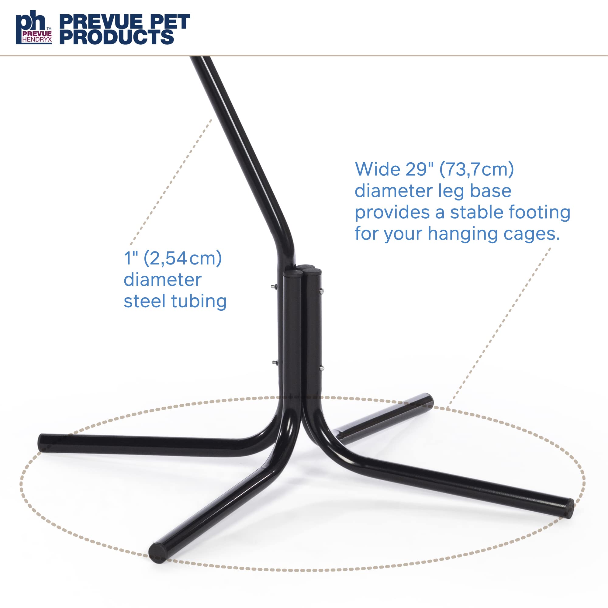 Prevue Hendryx Tubular Steel Hanging Bird Cage Stand 1780 Black, 24-Inch By 24-Inch By 62-Inch