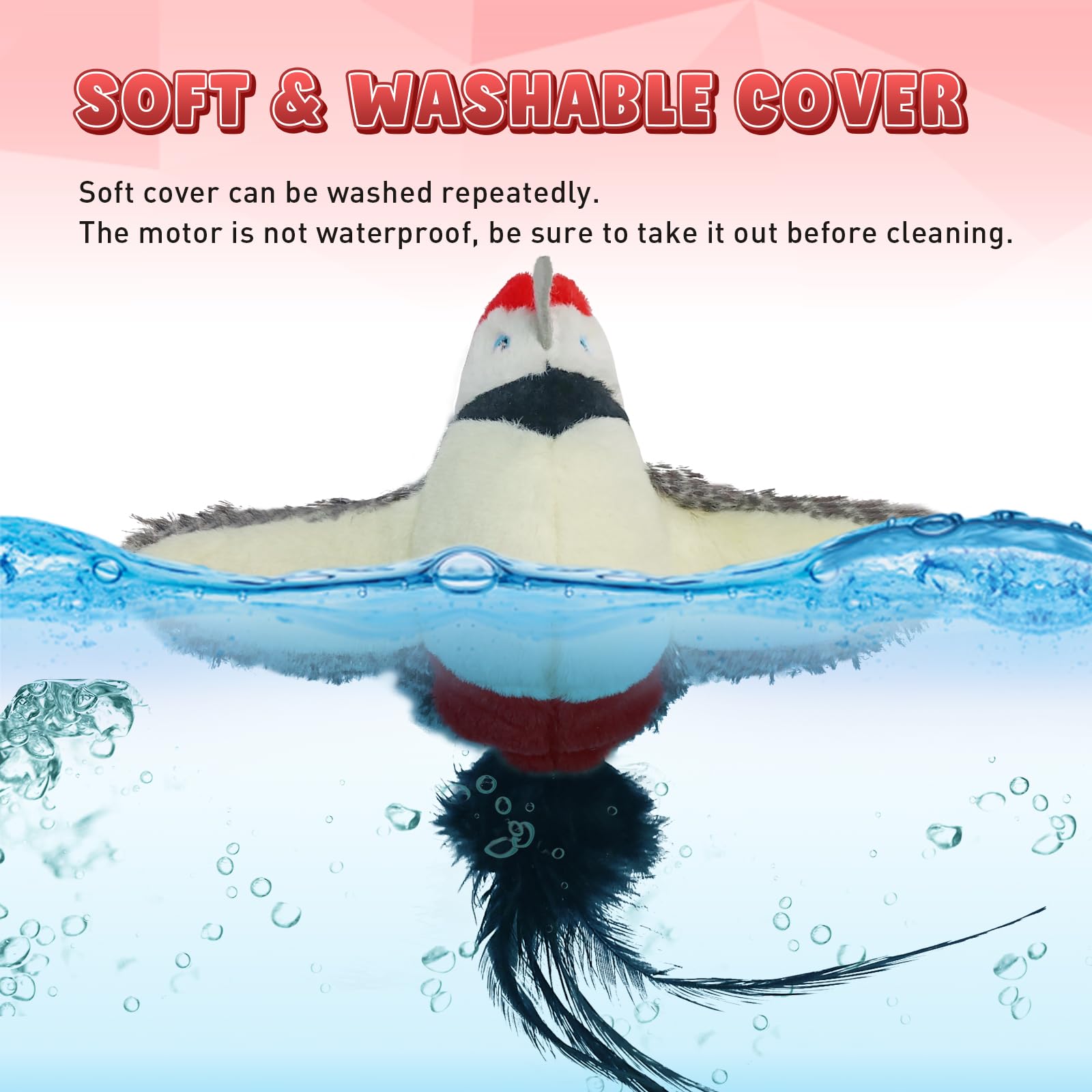 Kreizygo Cat Toys, Flapping Wings Woodpecker, No Flying, Chirping Bird Interactive Catnip Toy For Kitten Or Small Dogs, Touch Ac