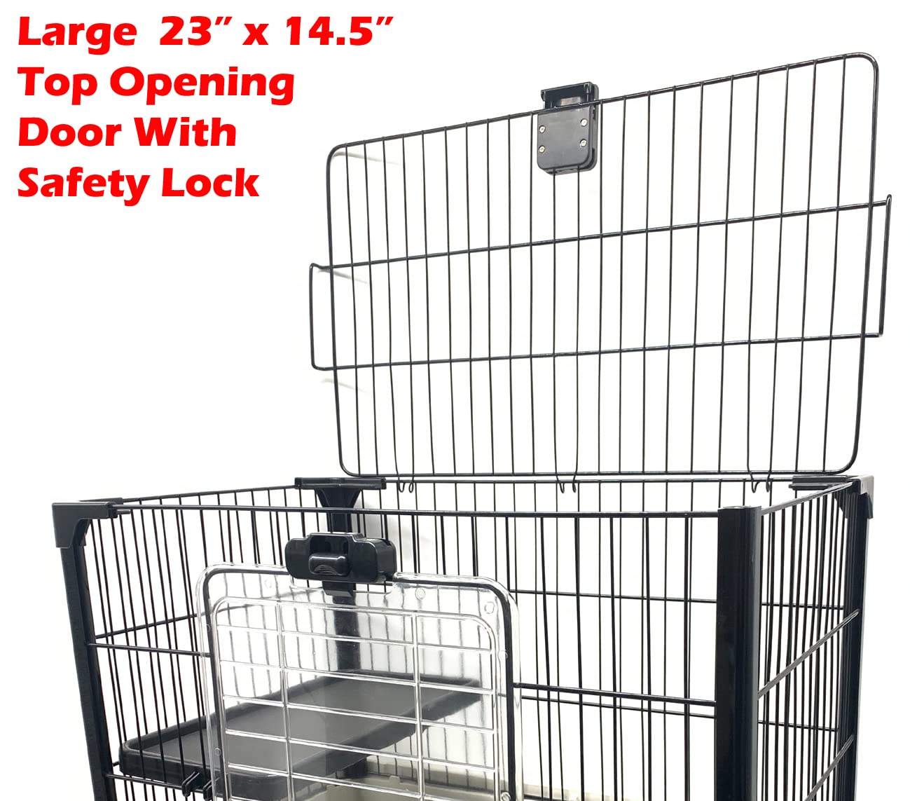 Large 4-Level Indoor Small Animal Pet Cage For Guinea Pig Ferret Chinchilla Cat Playpen Rabbit Hutch With Solid Platform & Ramp, Leakproof Litter Tray, 2 Large Access Doors Lockable Casters