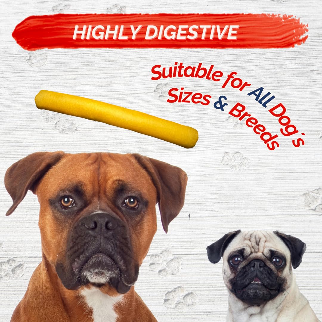 Fresh Farms 6 Pack 10-Inch Pork Skin Rolls - Natural Dog Chews for Medium and Large Dogs - Long Lasting, Raw Hide Free, Highly D