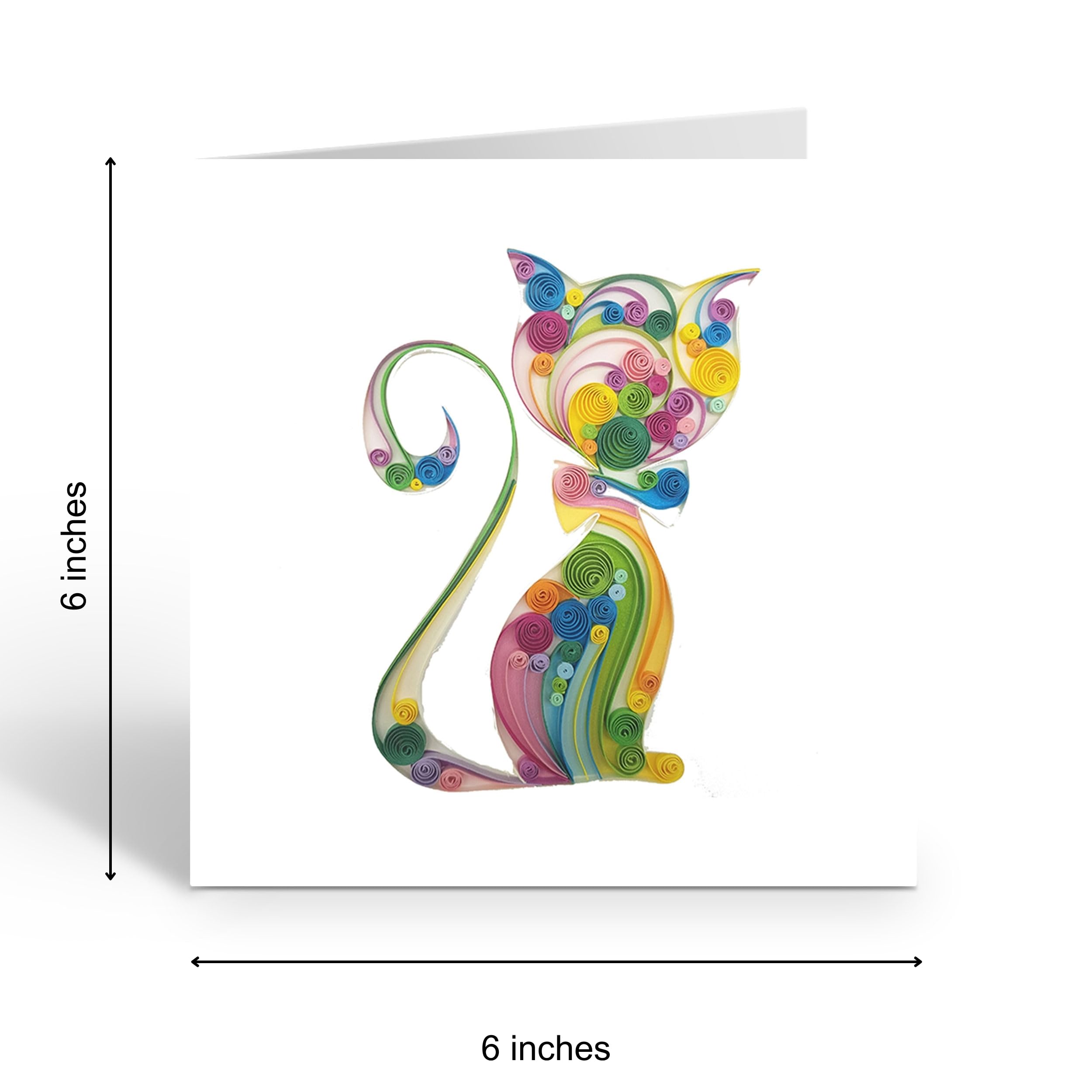 Tumybee Cute Cat Card, Animal Kitty Kitten Card For Mother'S Day, Father'S Day, Happy Birthday, Pet Memorial Sympathy, 3D Quilli
