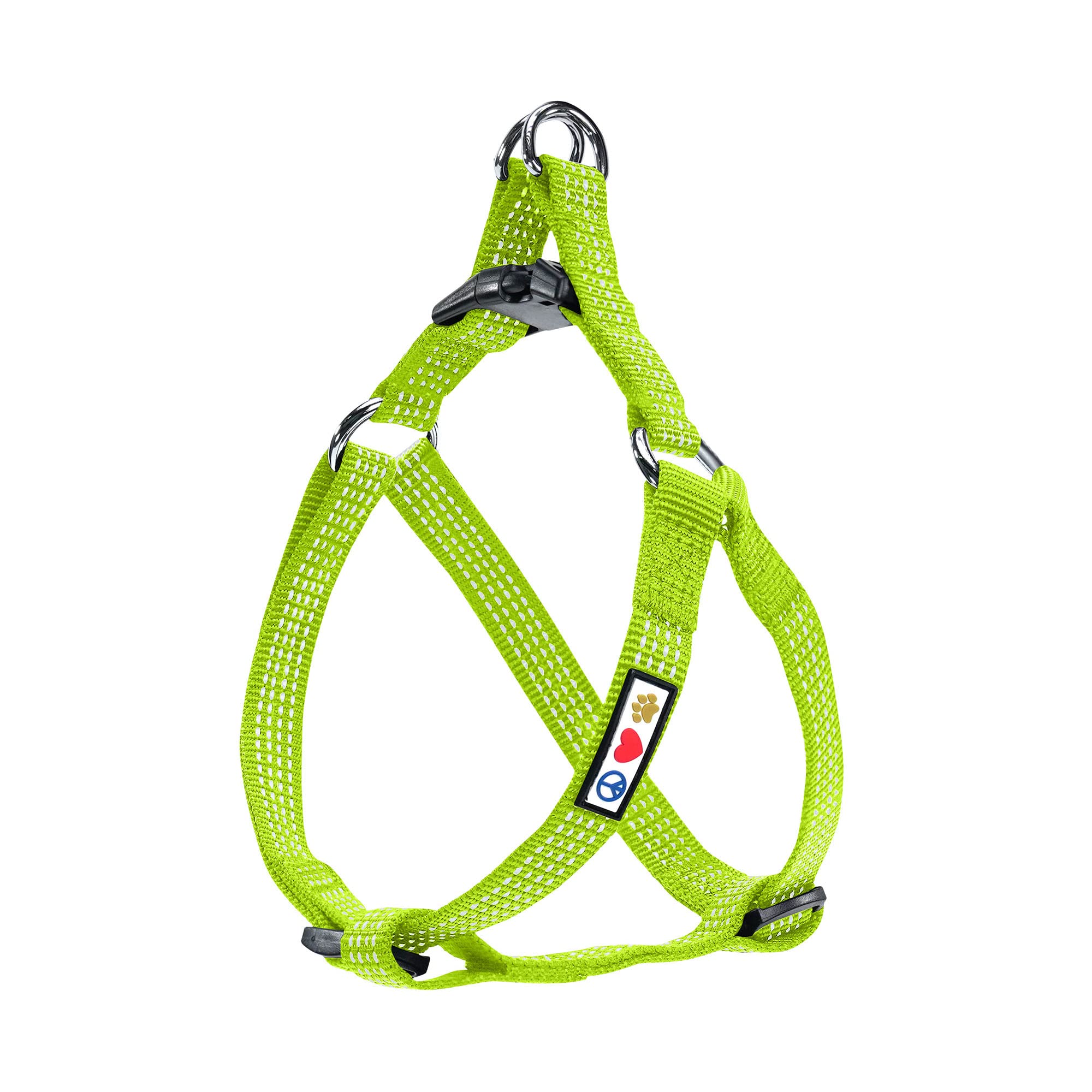 Pawtitas Extra Small Dog Harness - Green, Reflective, Adjustable Step-In Harness For Senior Dogs To Puppies