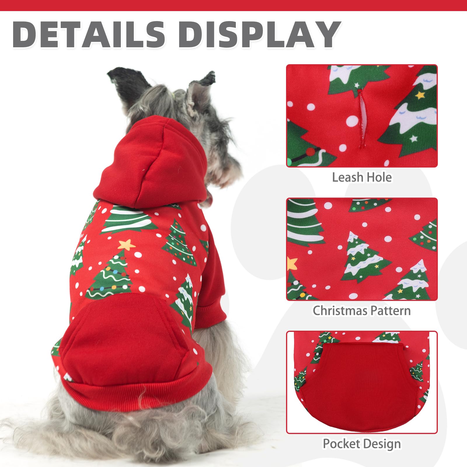 Kooltail Dog Hoodies, Soft Dog Sweater, Cold Weather Dogs Winter Coats, Warm Fleece Pet Clothes Hooded Sweatshirt With Pocket Fo
