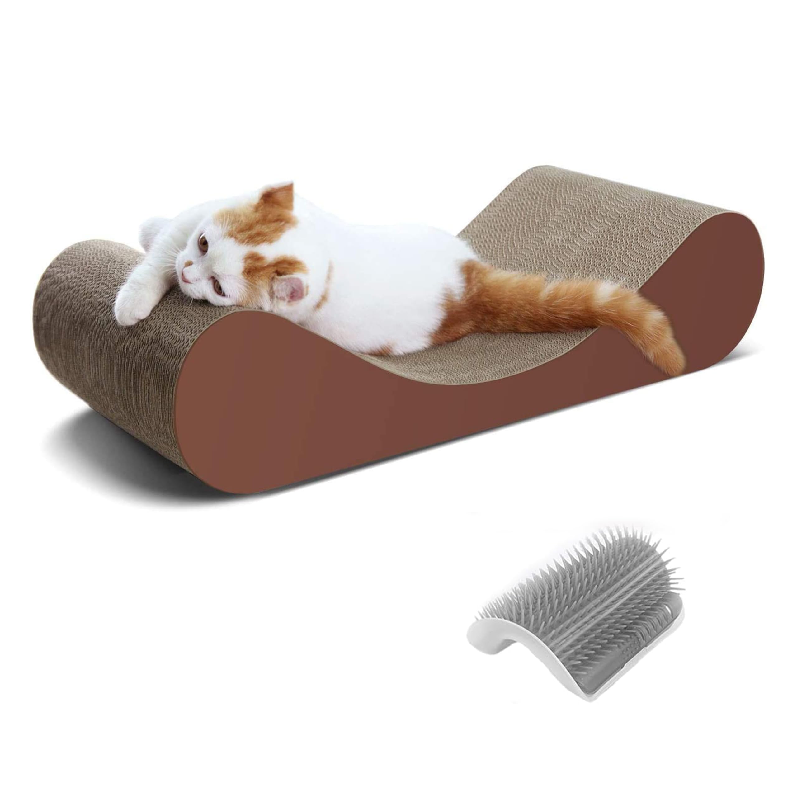 Fluffydream Bone Cat Scratcher Cardboard Lounge Bed, Cat Scratching Post, Durable Board Pads Prevents Furniture Damage And Groom