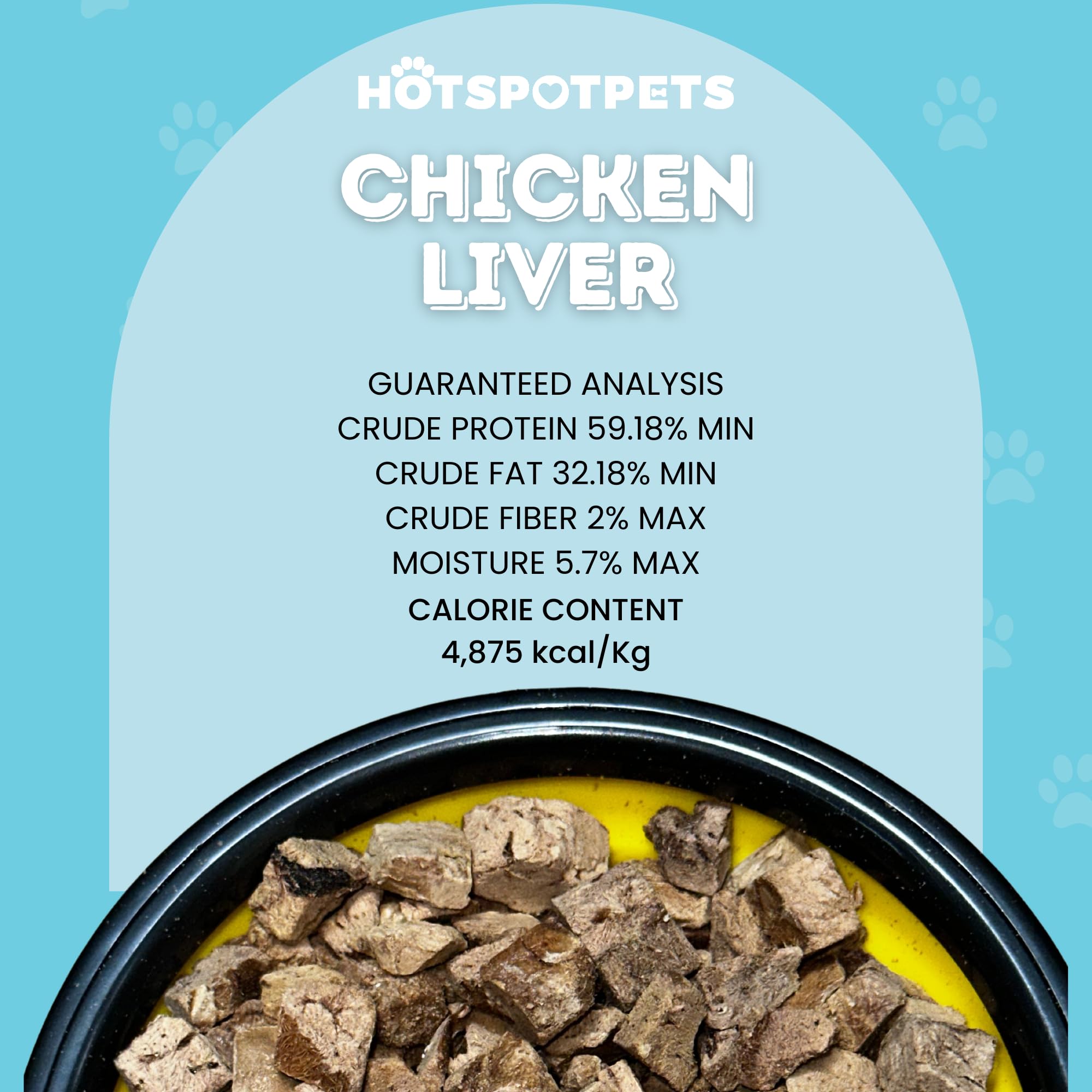 hotspot pets Freeze Dried Chicken Liver Treats for Cats & Dogs -1LB Big Bag- Single Ingredient All Natural Grain-Free - Perfect
