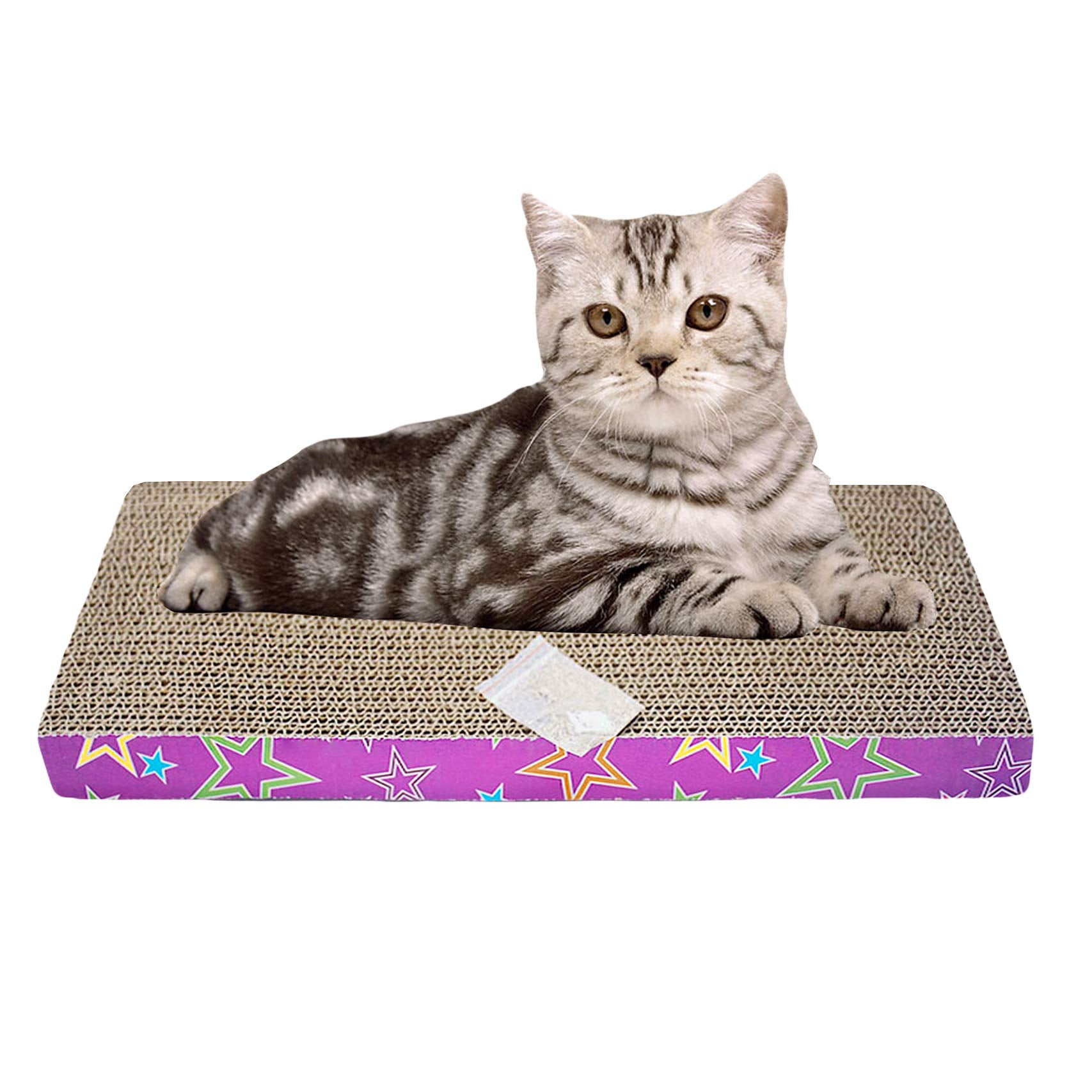 Cat Scratcher Pad With Catnip - Cat Cardboard Scratch Durable Scratching Pad Reversible