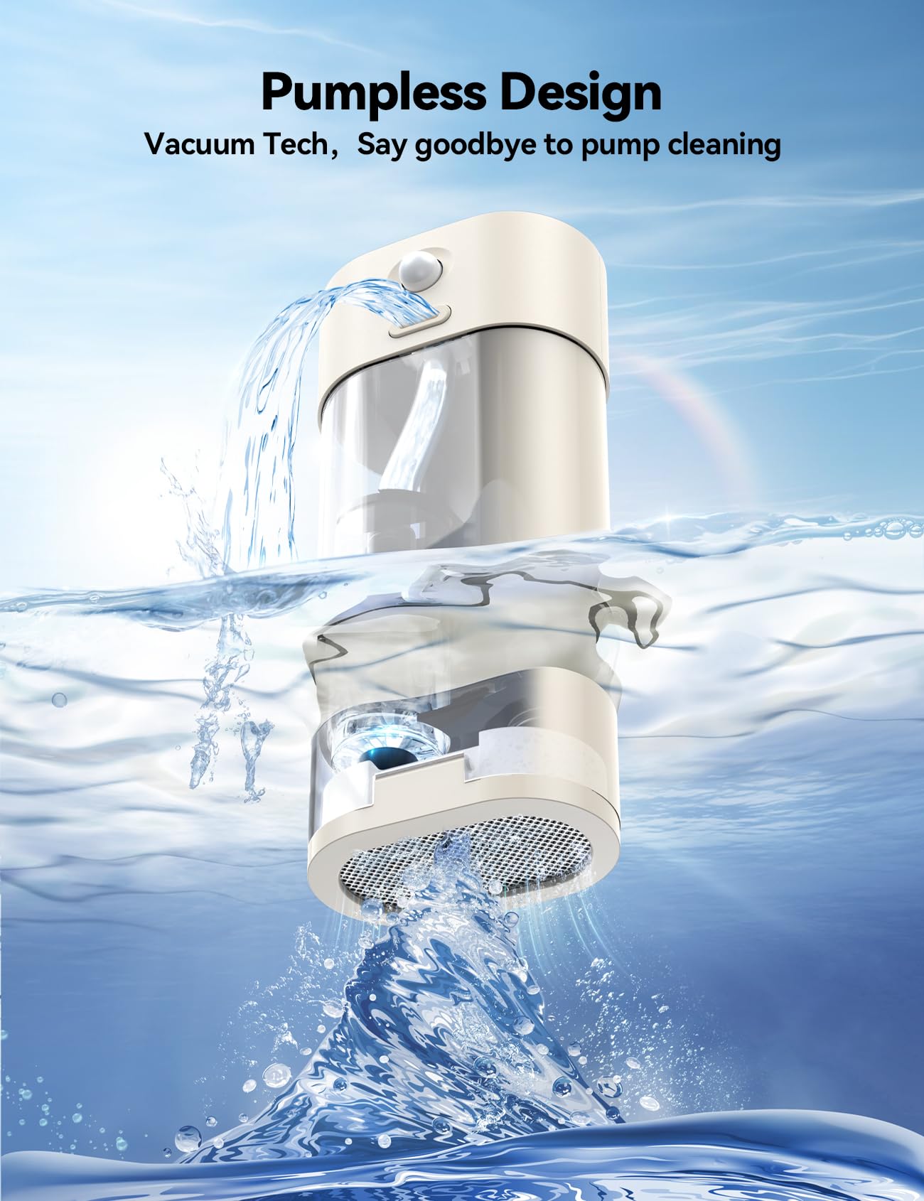 Pumpless Wireless Cat Water Fountain, Feelneedy 4L Battery Operated Pet Water Fountain For Cats Indoor, Motion Sensor Cat Drinki