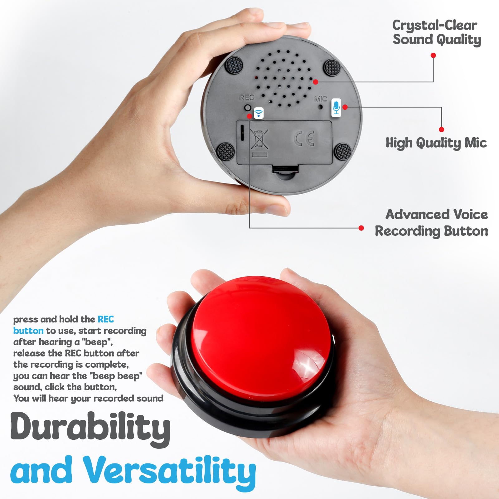 A-Ura Dog Buttons For Communication With Mat, Hd Sound Quality Dog Talking Button Set - Non-Slip Back Mat, Dog Buttons Talk For