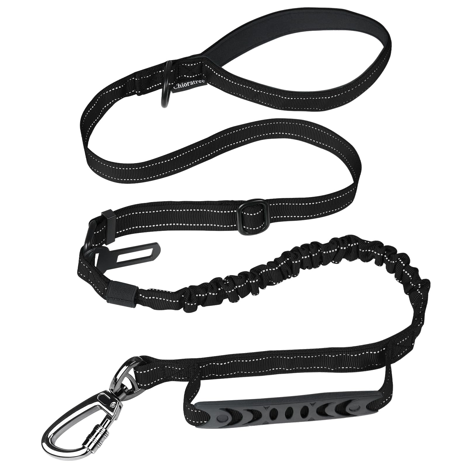 Chioratree Tactical Dog Leash Heavy Duty, 4-6FT Shock Absorbing Bungee Dog Leash, Reflective Military Strong No Pull Dog Leash w