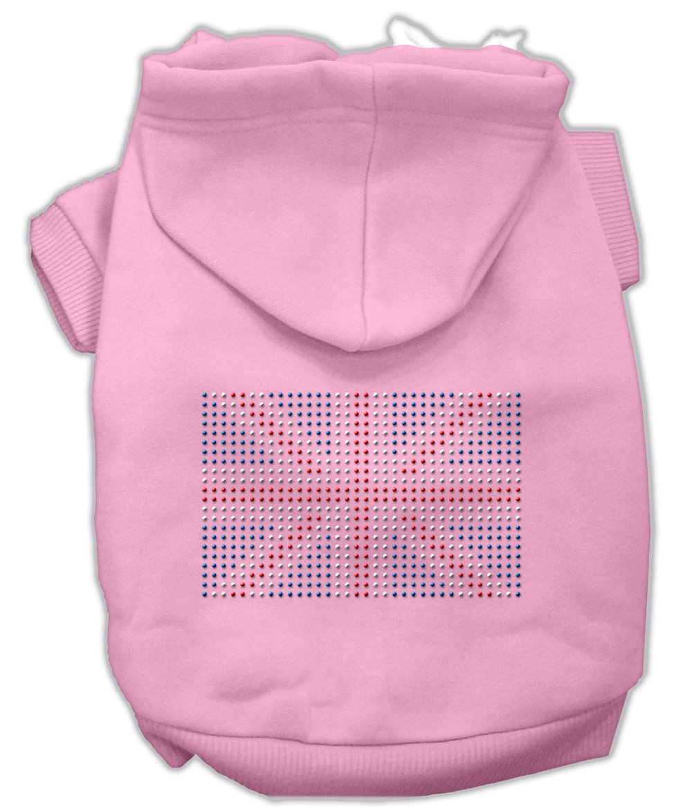 Mirage Pet Products 20-Inch British Flag Hoodies, 3X-Large, Pink