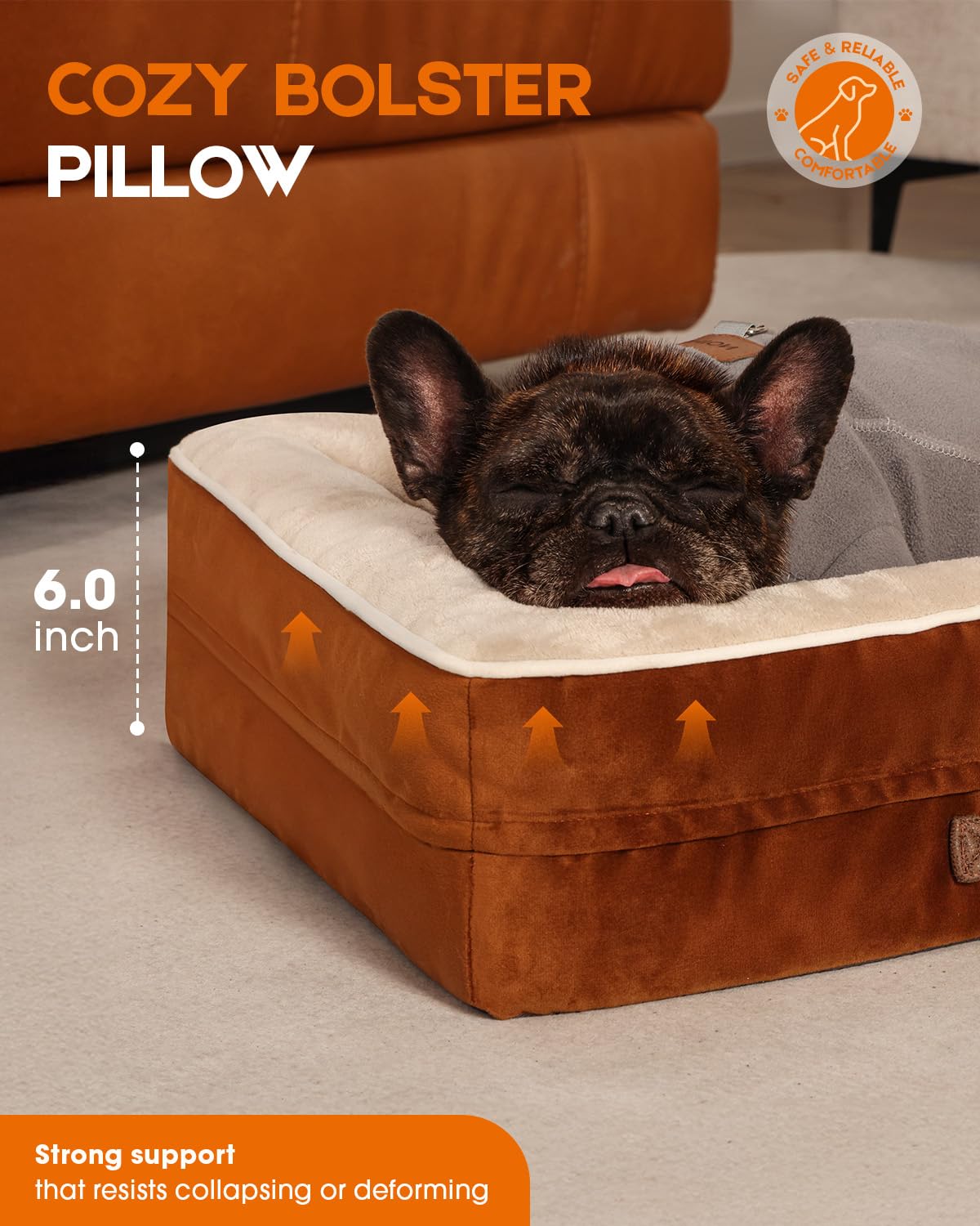 Cat Beds For Indoor Cats, Egg Foam Orthopedic Dog Bed With Removable Washable Cover, Waterproof Cat Couch Bed With Non-Slip Bott