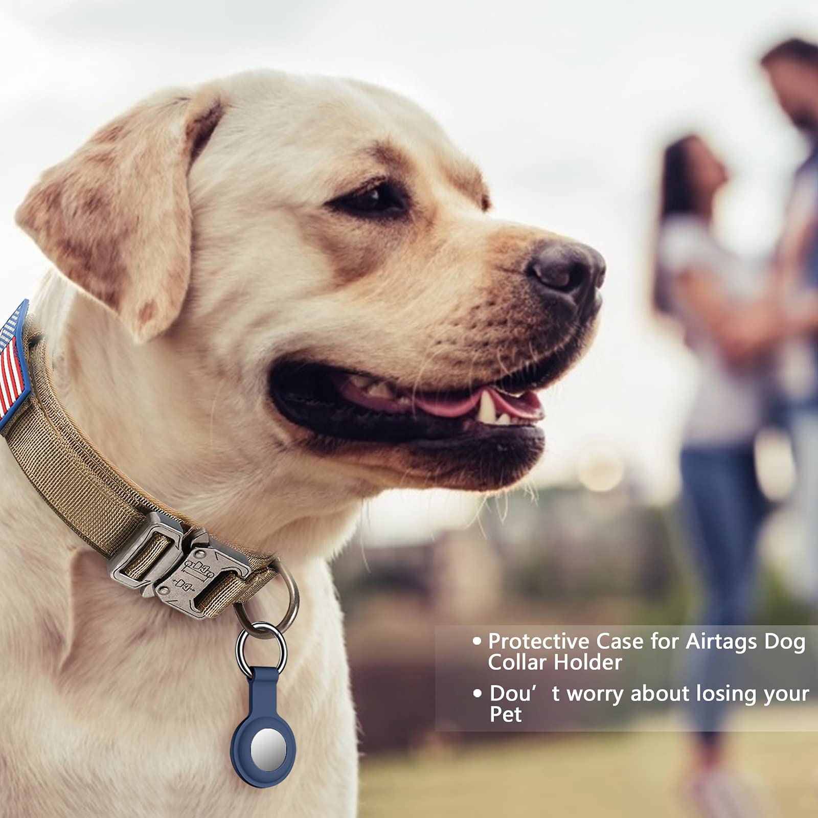 Daganxi Tactical Dog Collar, Adjustable Military Training Nylon Dog Collar With Control Handle And Heavy Metal Buckle For Medium And Large Dogs, With Patches And Airtags Case (S, Brown)