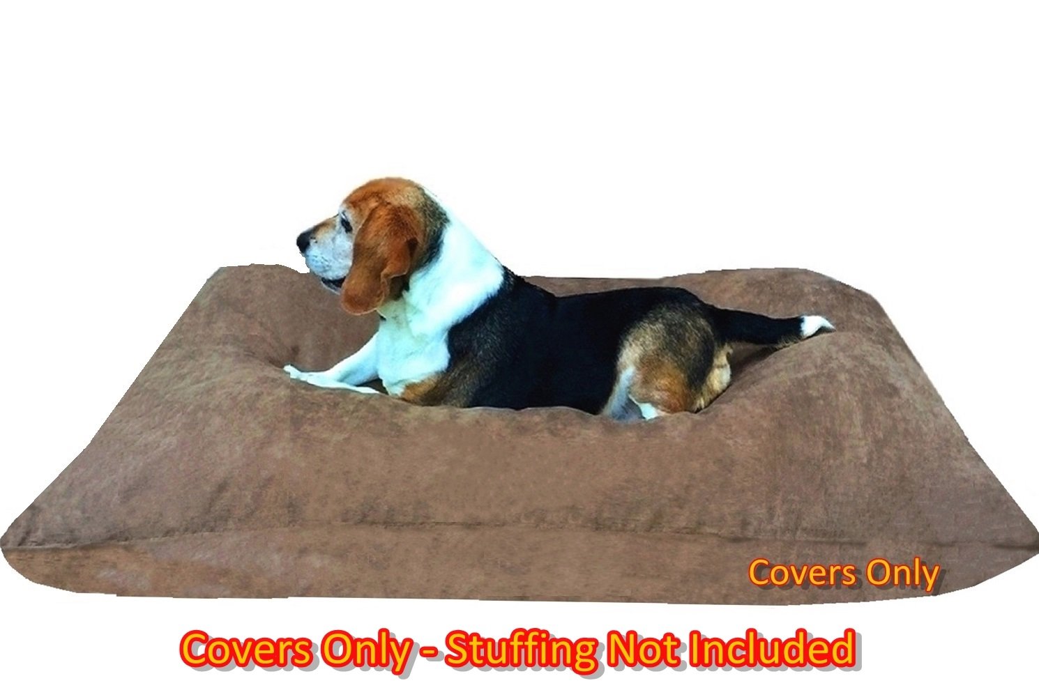 Diy Pet Bed Pillow Suede Cover + Waterproof Internal Case For Dog/Cat At Medium 36'X29' Brown Color - Covers Only