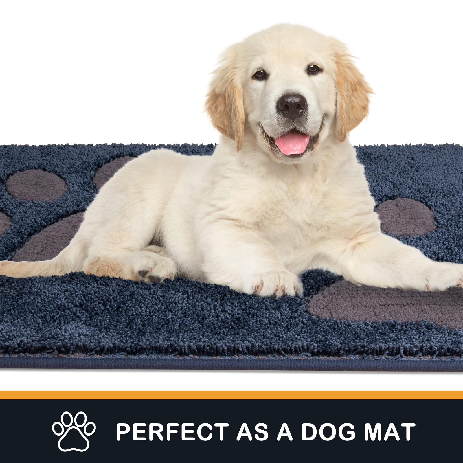 PURRUGS Dirt Trapper Door Mat 32  x 70 , Non-Skid/Slip Machine Washable Microfiber Entryway Rug, Dog Doormat, Super Absorbent We