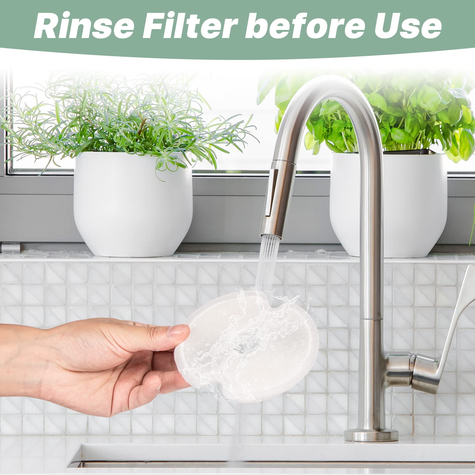 Cat Water Fountain Filters For 84Oz/2.5L Stainless Steel Pet Fountain And 67Oz/2.0L Plastic Cat Drinking Fountain, 12 Pack Pet Replacement Filters Set