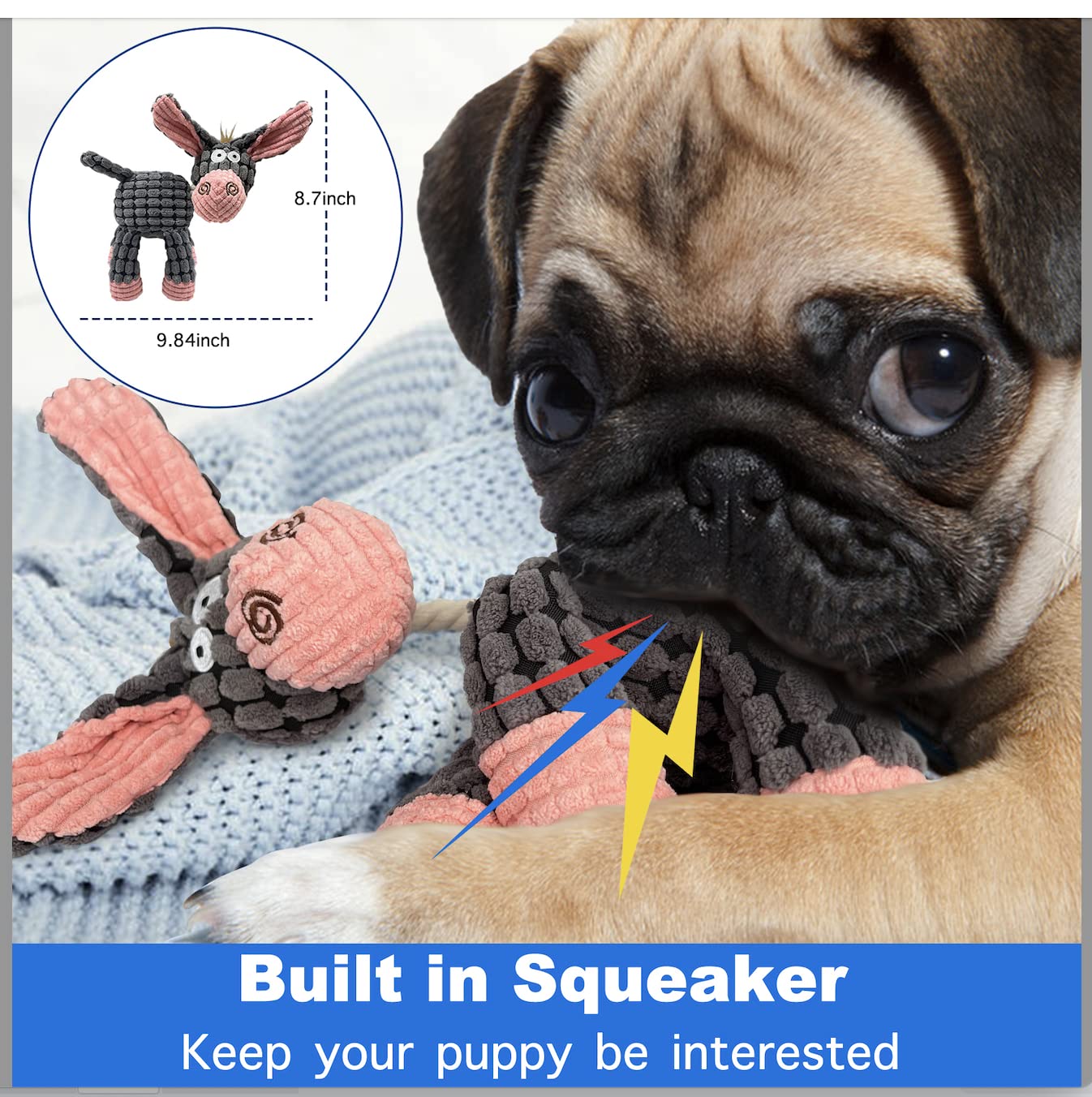 Lwbmg Dog Rope Toys 5 Pack, Indestructible Puppy Chew Toys With Cotton Rope & Rubber, Perfect For Medium & Large Dogs' Teething