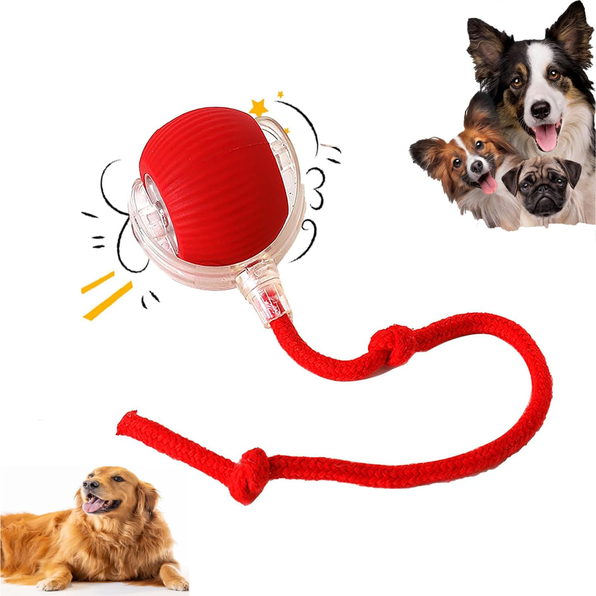 Glosya Interactive Rolling Dog Ball,Interactive Rolling Ball Dog Toy,Interactive Rolling Ball Dog Toy,Electric Dog Ball Toy,Elec