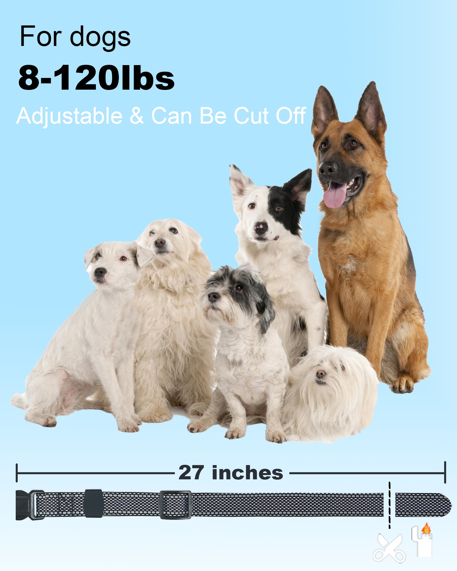 Doparet Shock Collar Replacement Strap, Adjustable Heavy Duty Replacement Collar Strap, Reflective Nylon Collar For Shock Traini