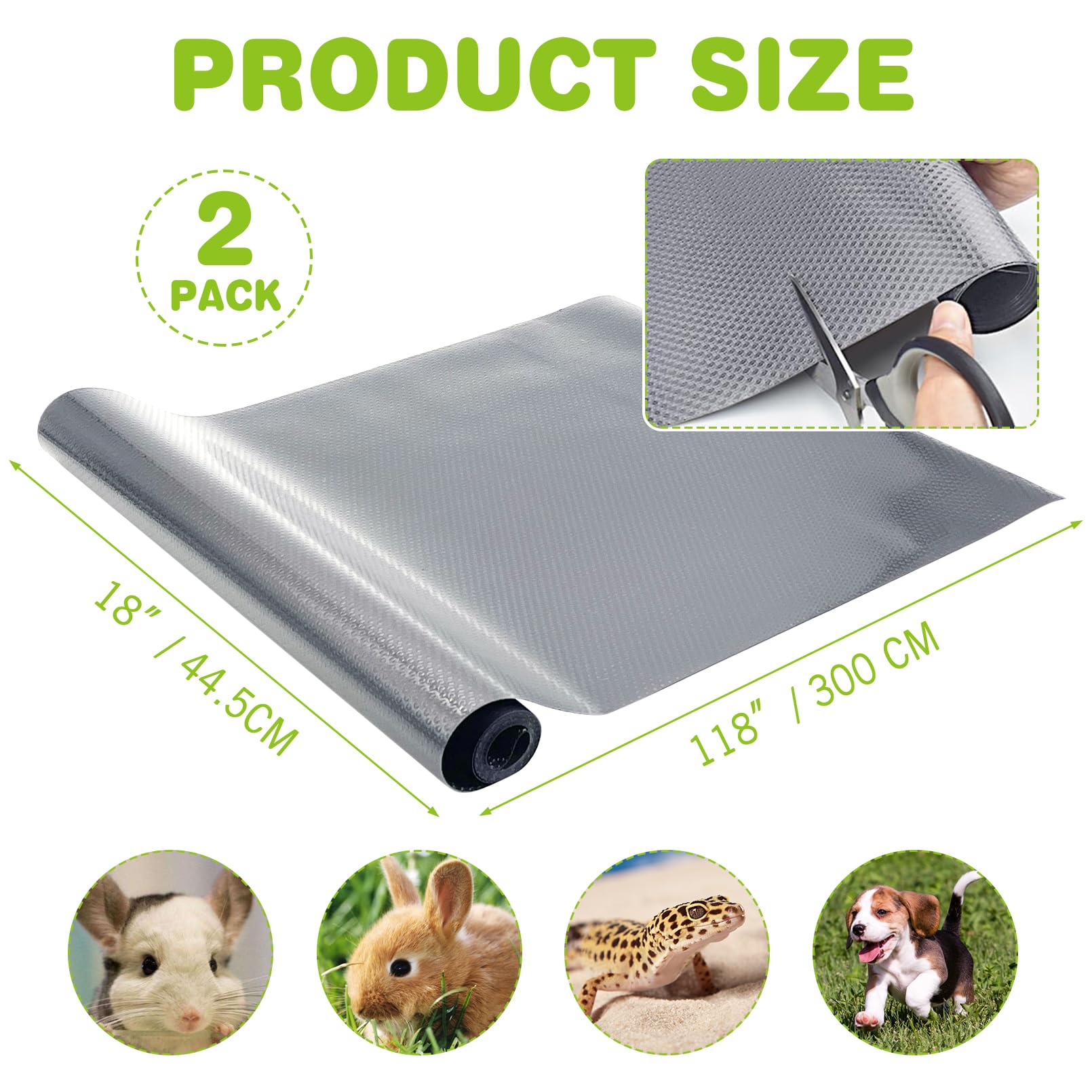 Bnosdm 2 Pcs Rabbit Cage Liner Waterproof Guinea Pig Cage Liner, Washable Small Animals Mats Reusable Floor Protect Pad Playpen
