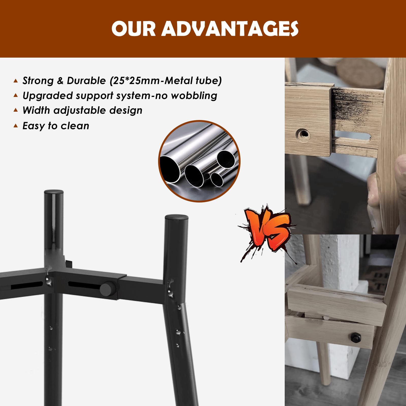 Tidant Adjustable Dog Bowl Stand For Large Dogs, Elevated Bowls For 7-10.7'' Width, 3 Height Settings