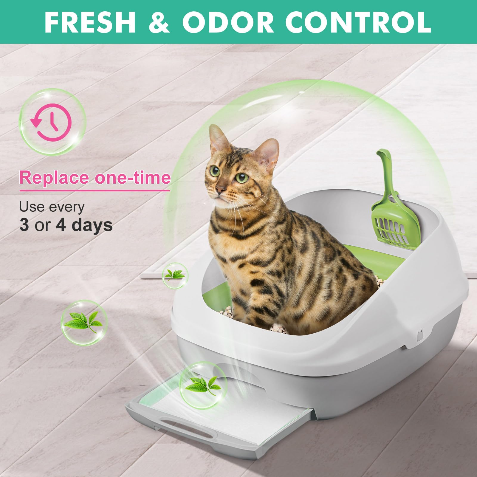 Topfeel 36 Pcs Cat Pads Refills, 16.9'' X 11.4'' Pee Pads For Cats Compatible With Tidy Cat Breeze Litter System, Super Absorben