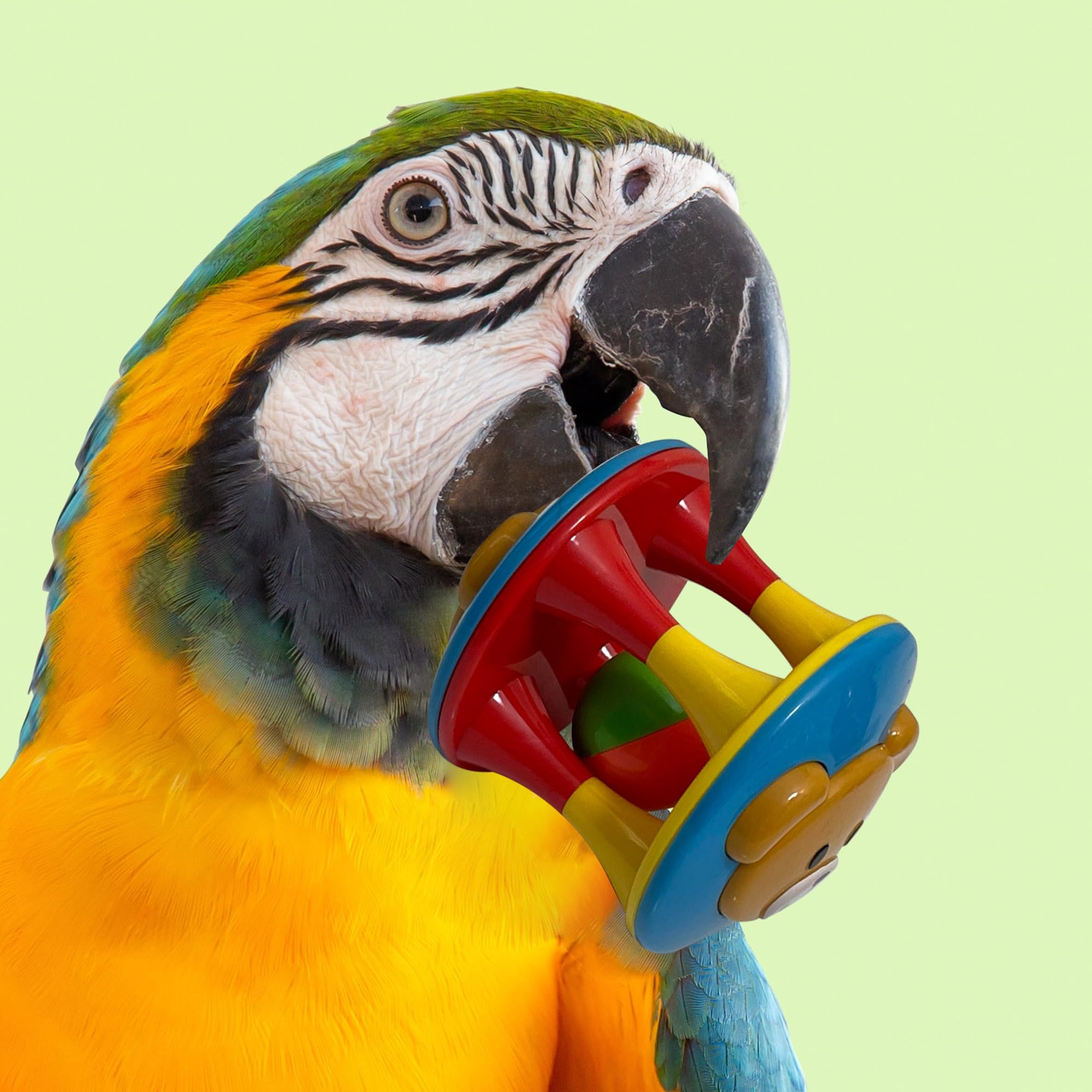 Simena Parrot Ball Toy With Bell, Cage Hanging Accessories For Medium To Large Birds, Interactive Toys For Birds, Cat Ball Toy (