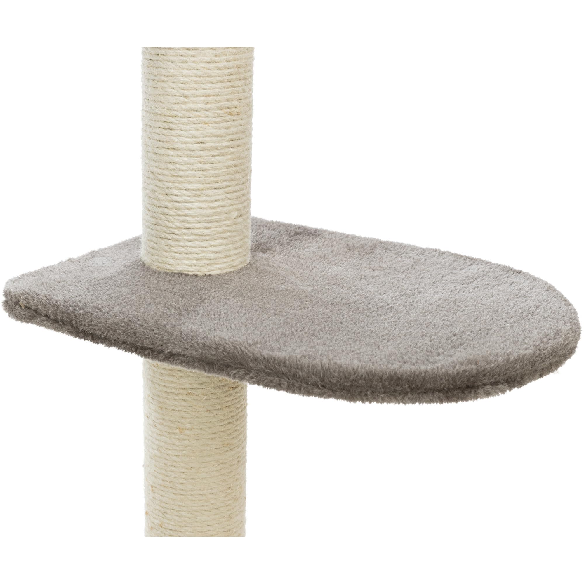 Trixie Altea Cat Tree, Tall Scratching Posts, 3 Elevated Platforms, Dangling Cat Toy, Cat Playground, Platinum Gray
