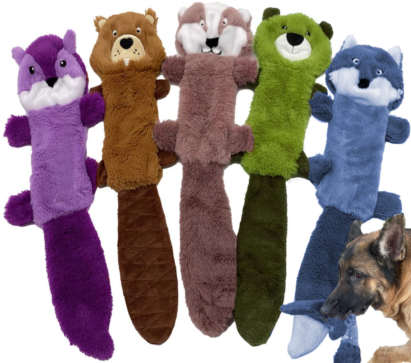 Jalousie 5 Pack Stuffingless Dog Crinkle Paper Toys Dog Toy Dog W/Durable Liner No Stuffing Dog Toy - Dog Toys For Pets Dogs No 