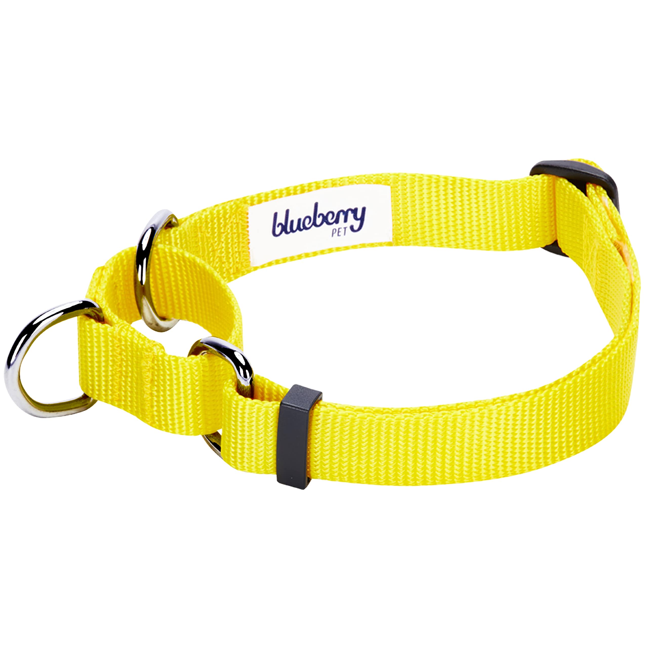 Blueberry Pet Essentials Martingale Safety Training Dog Collar, Blazing Yellow, Small, Heavy Duty Nylon Adjustable Collars For D