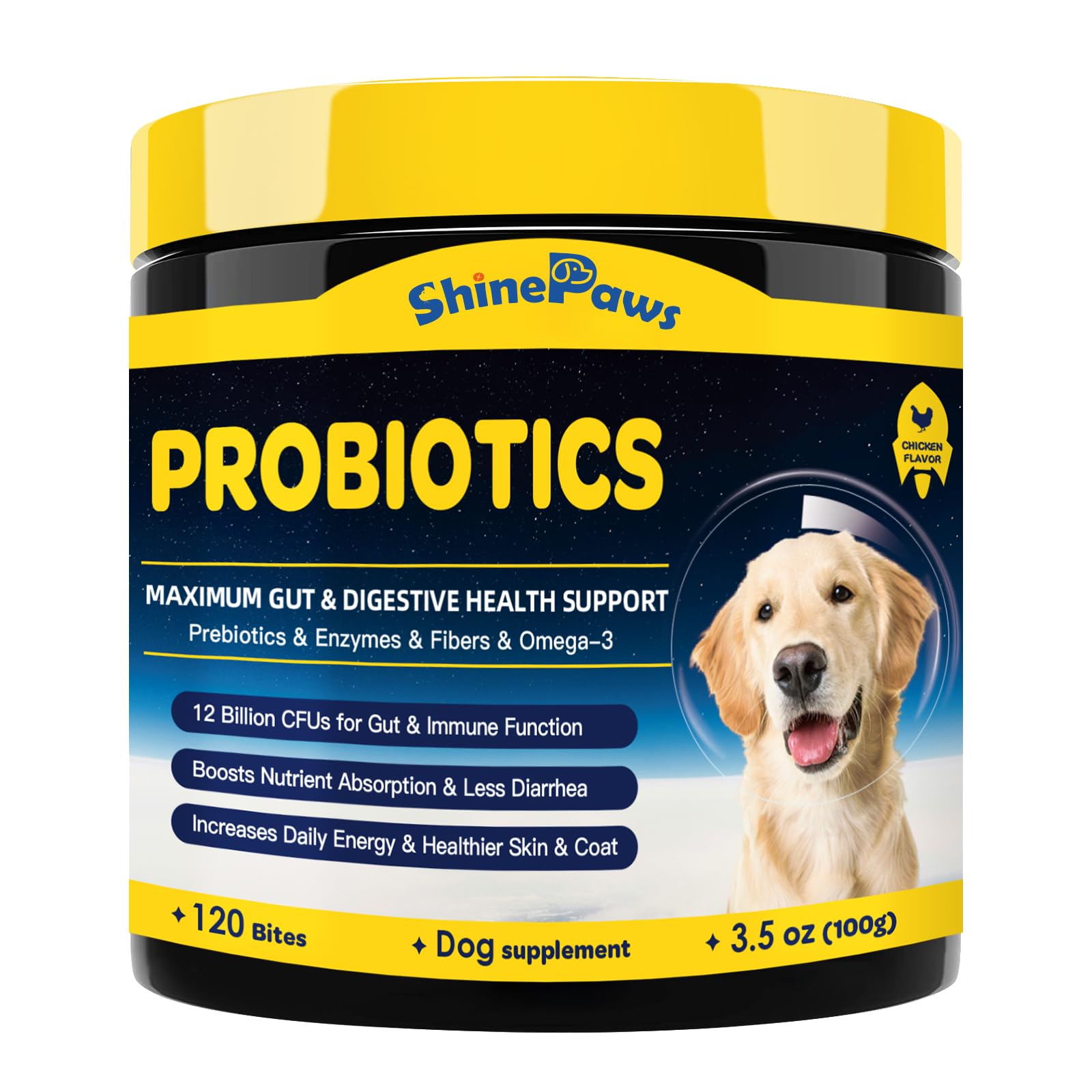 Probiotics for Dogs - Dog Probiotics for Digestive Health, Prebiotics, Enzymes, Fiber, and Omega-3 with Vitamins to Promote Inte