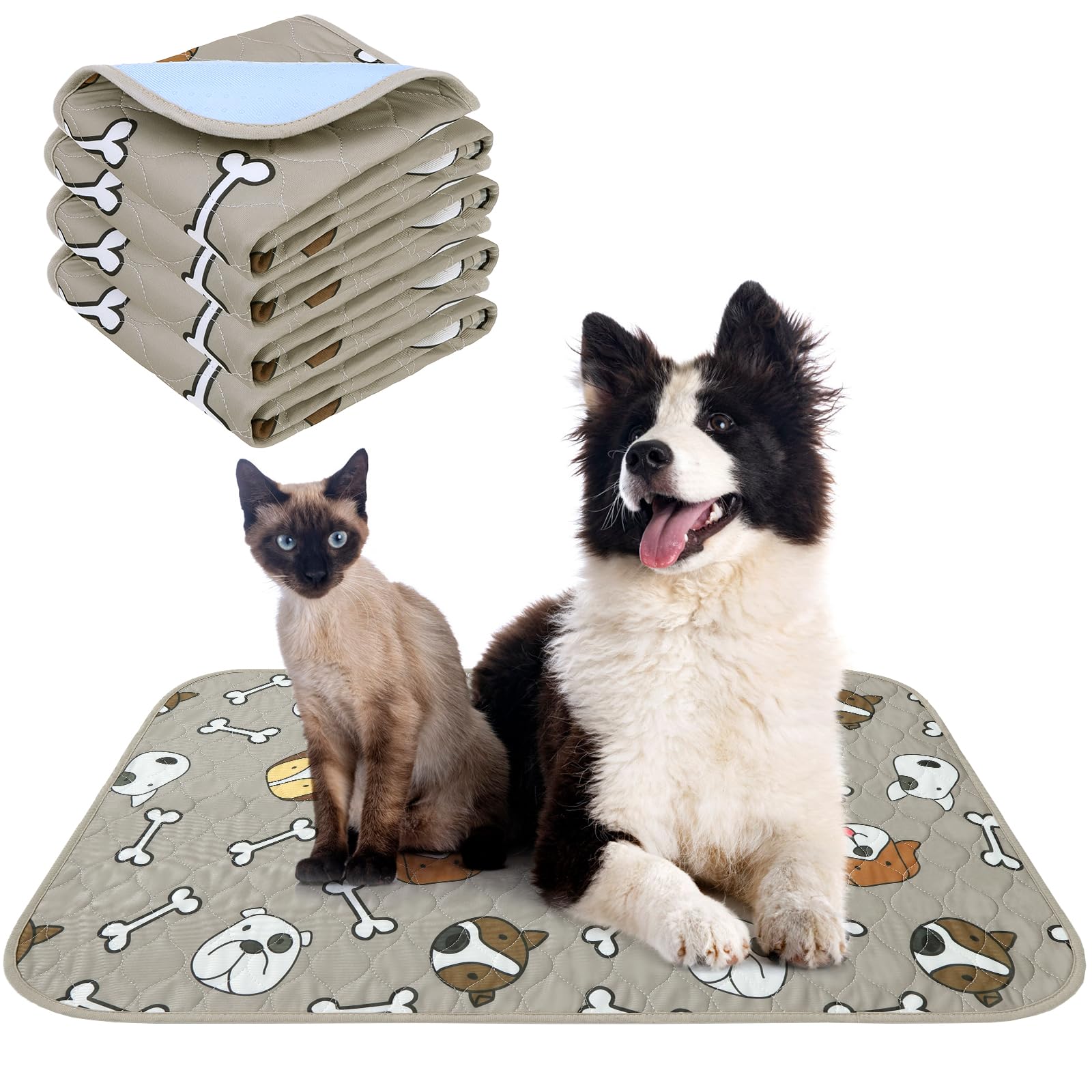 Kooltail Washable Pee Pads For Dogs, 4 Packssuper Absorbent Leakproof & Non-Slip Dog Pee Pad Large, Reusable Puppy Training Pads