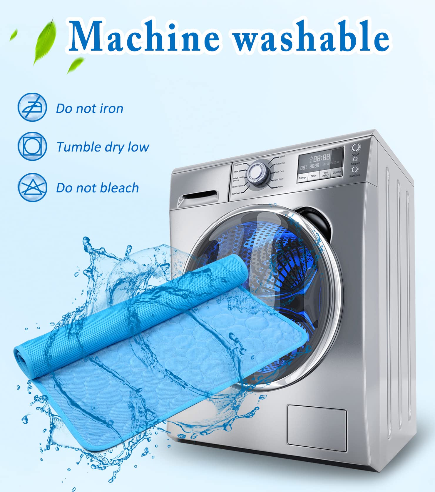 Somoya Dogs Self Cooling Mat Pet Cool Pads Blanket Hot Weather Sleeping Kennel Mat,Washable Ice Silk Sleep Mat Pad Non-Toxic Breathable For Large Dogs Cats No Water(Extra Large,Blue)