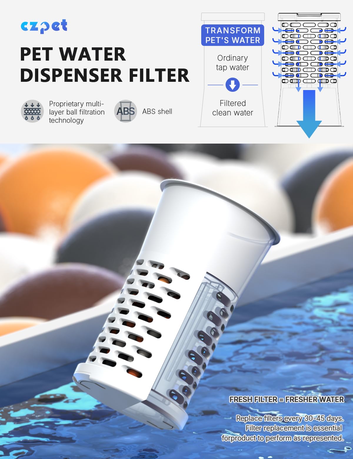 Czpet Automatic 7L Filterdog And Cat Water Dispenser With Stainless Steel Bowl Gravity Waterer,Large Capacity And Drinking Area