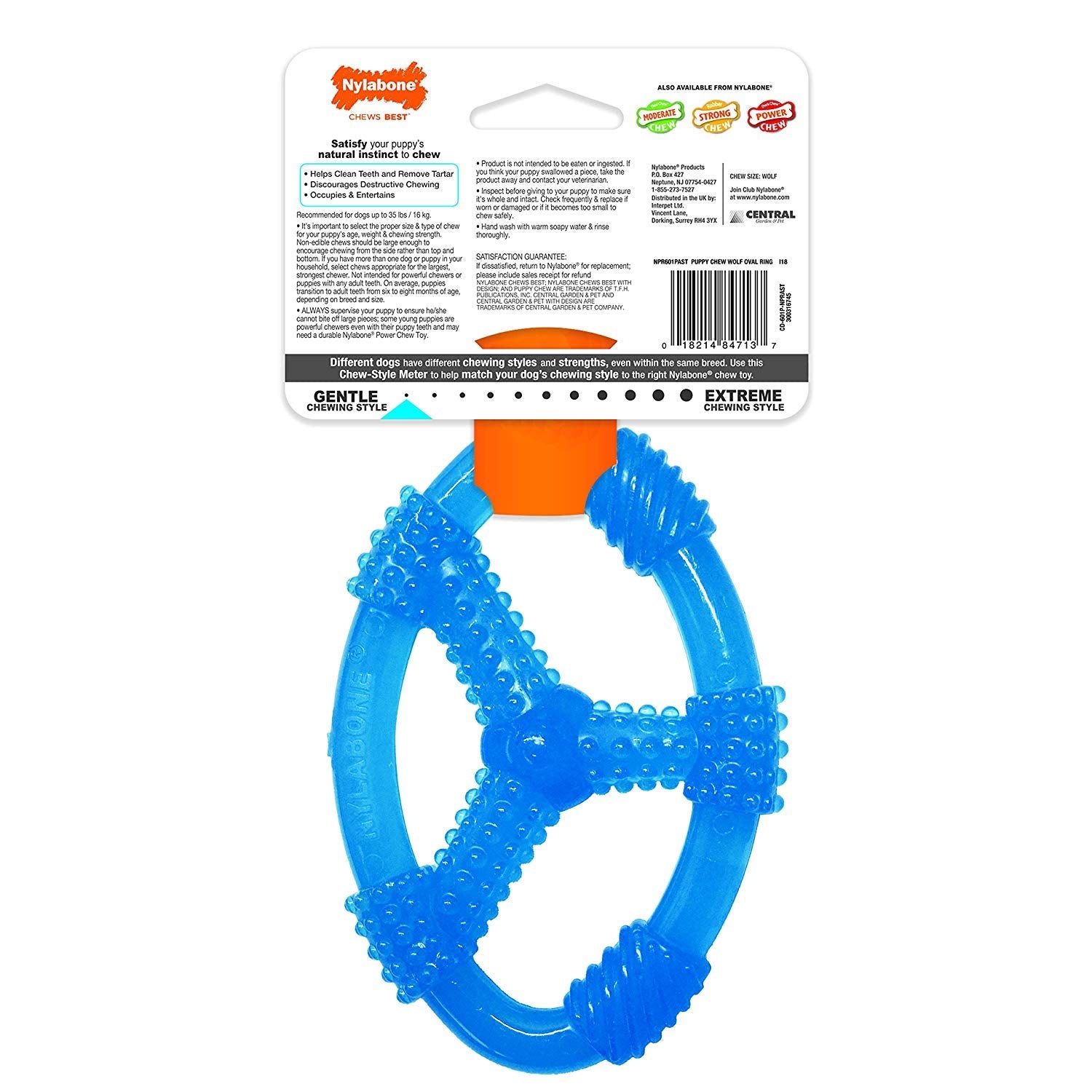 Nylabone 3 Pack of Spin Tug & Play Puppy Chew Toys, Large, Allergen-Free Peanut Butter Flavor