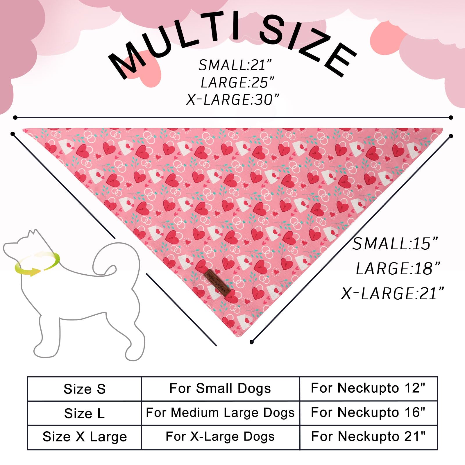 Unique Style Paws Dog Valentine'S Day Bandanas 2Pcs Washable Cotton Triangle Love Heart Lock Dog Scarfs For Small Medium Large D