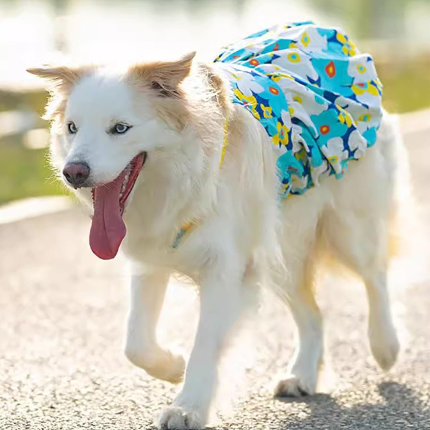 Fladorepet Large Dog Princess Dress,Floral Dog Wedding Birthday Holiday Dress For Medium Large Dogs Girl,Spring Summer Dog Cloth