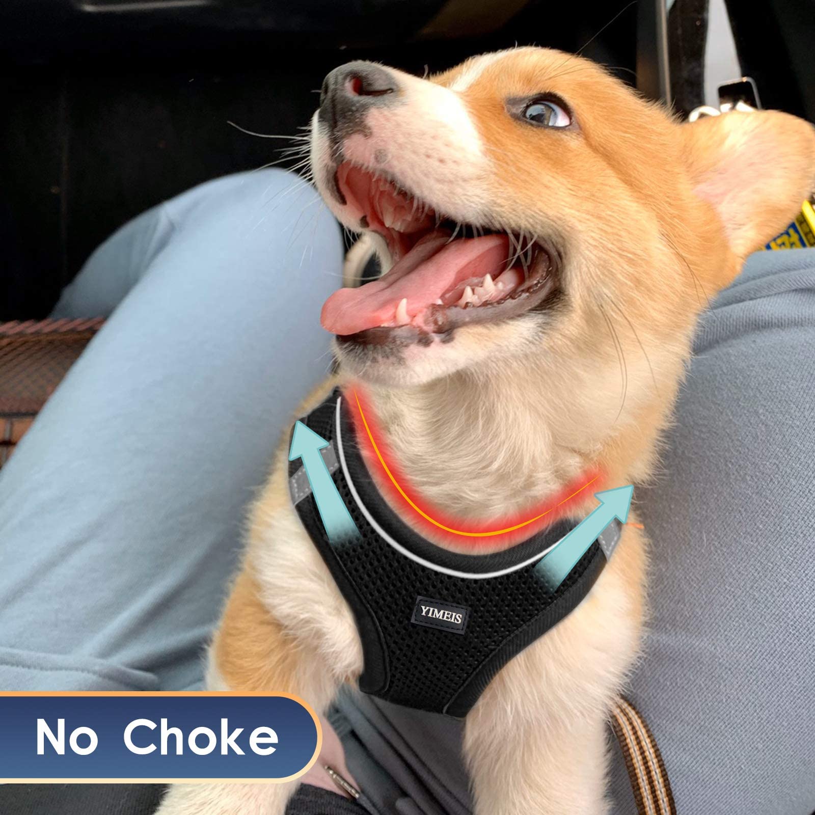 Yimeis Dog Harness And Leash Set, No Pull Soft Mesh Pet Harness, Reflective Adjustable Puppy Vest For Small Medium Large Dogs, Cats (Black-Update, Small (Pack Of 1))