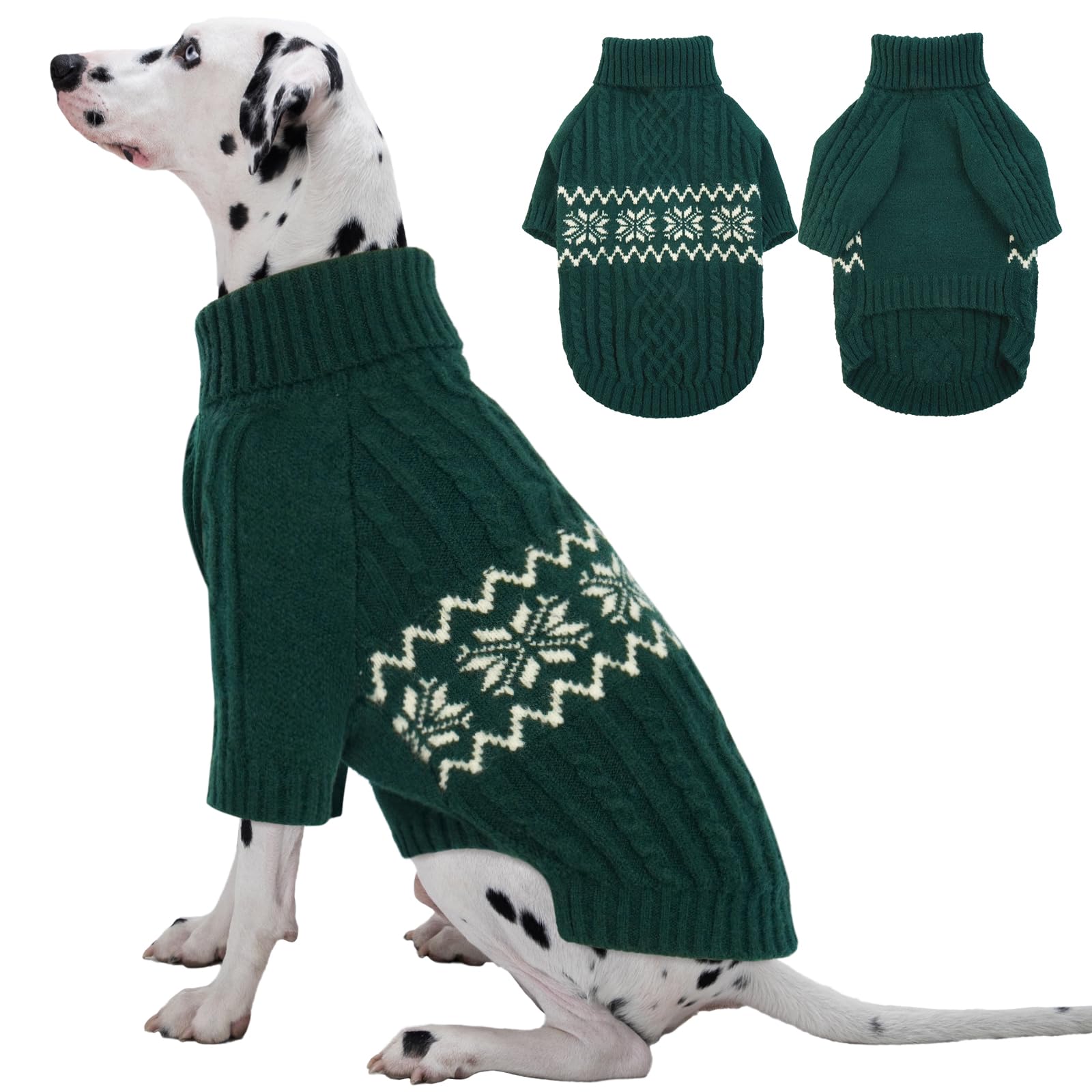 Kuoser Dog Sweater Xl, Dog Sweaters For Large Dogs Boy Girl, Warm Pullover Dog Cable Knitwear For Christmas, Winter Dog Clothes 