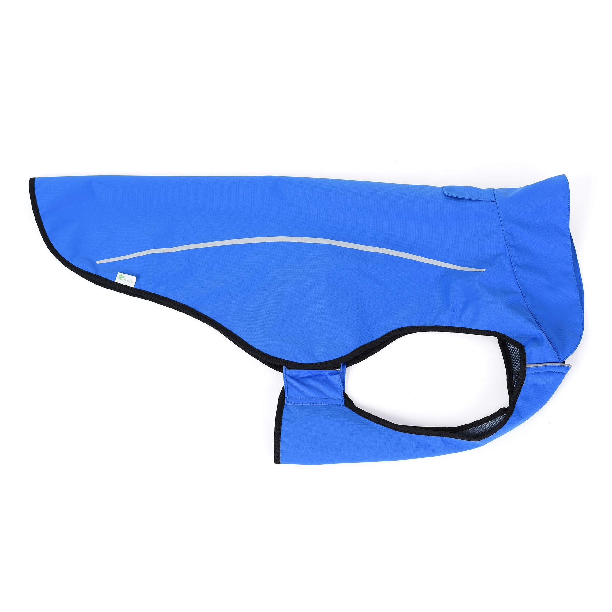 Mile High Life | Dog Raincoat | Adjustable Water Proof Pet Clothes | Lightweight Rain Jacket With Reflective Strip | Easy Step In Closure, Blue, Small