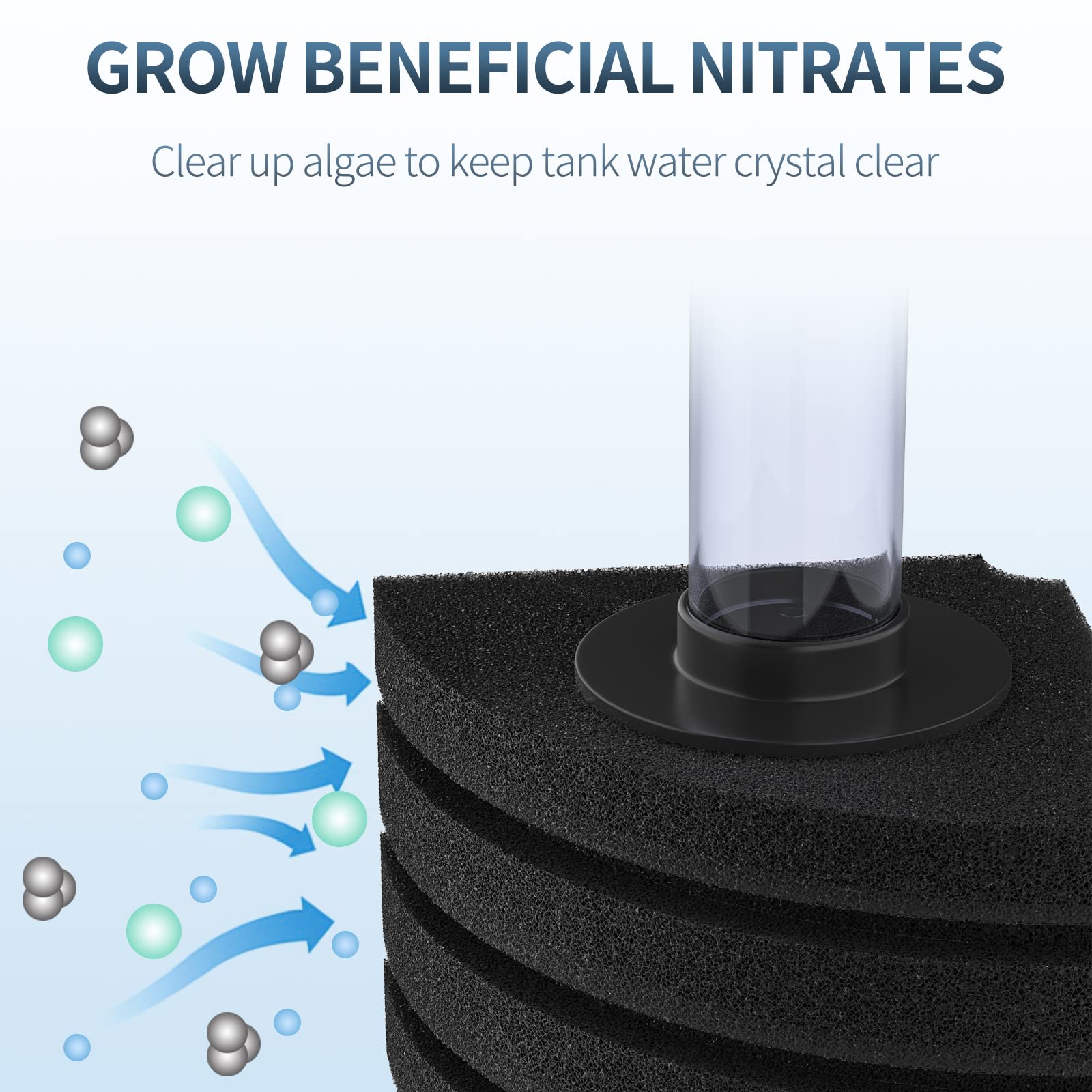 Pawfly Corner Sponge Filter Nano Quiet Betta Fry Shrimp and Small Fish Bio Foam Filter for Tiny Aquariums and Fish Tanks up to 1