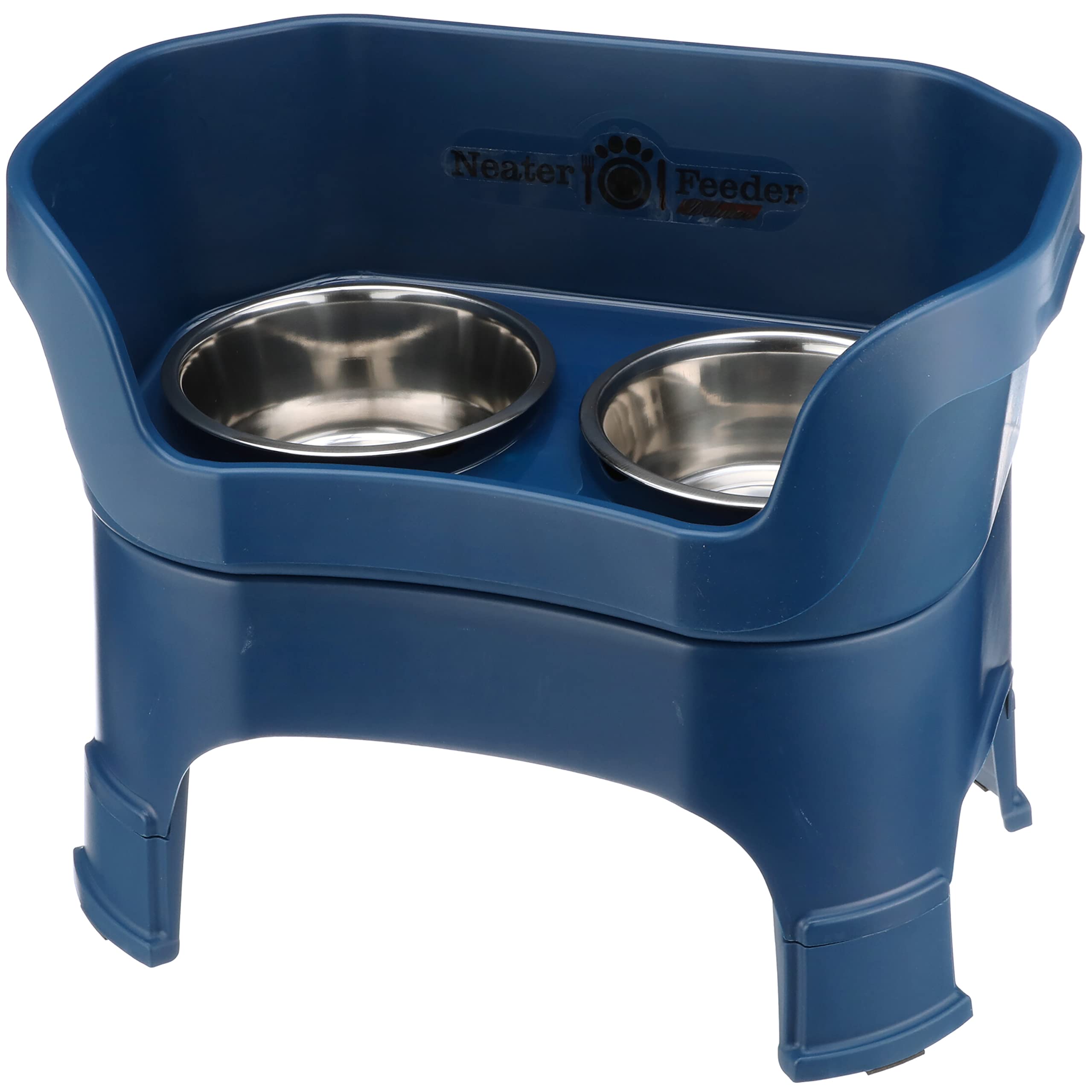 Neater Feeder Deluxe with Leg Extensions for Large Dogs - Mess Proof Pet Feeder with Stainless Steel Food & Water Bowls - Drip P