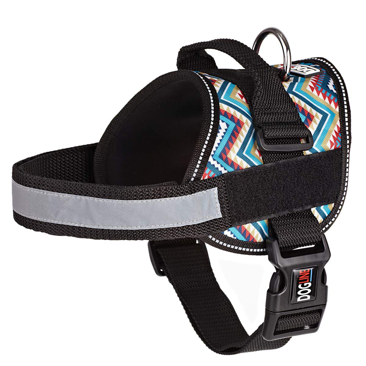Dog Harness, Reflective No-Pull Adjustable Vest With Handle For Walking, Training, Service Breathable No - Choke Harness For Small, Medium Or Large Dogs Room For Patches Aztec Design 2 Xs 15'-19'