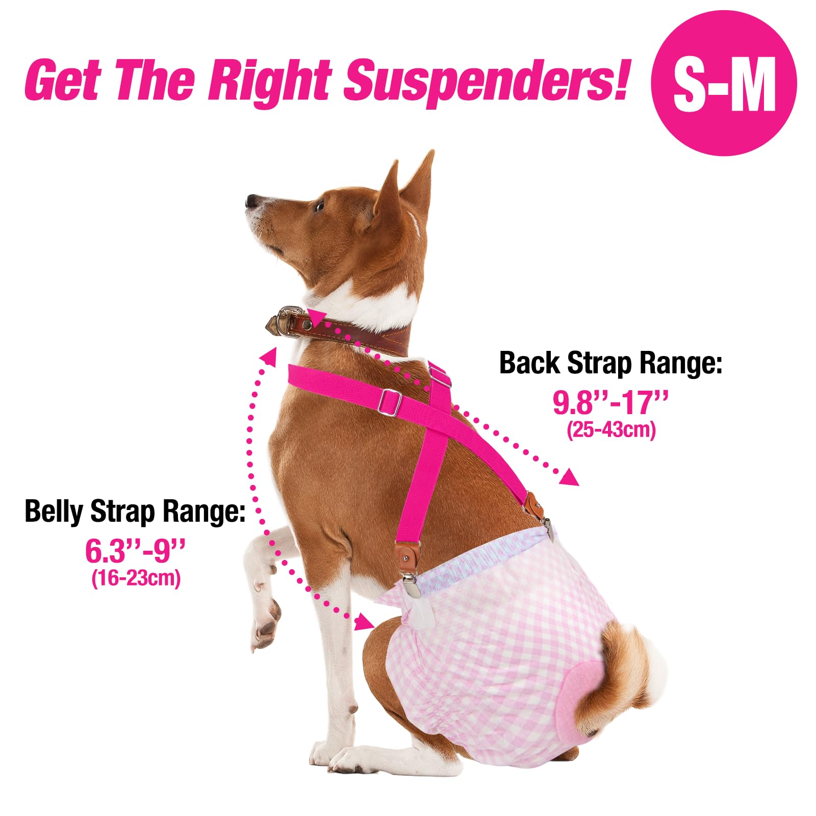 Pet Soft Dog Suspenders 2 Pieces Female Dog Diaper Suspenders For Dogs Diaper Keeper Suspender For Dogs Skirt, Dogggy Dress (Pla