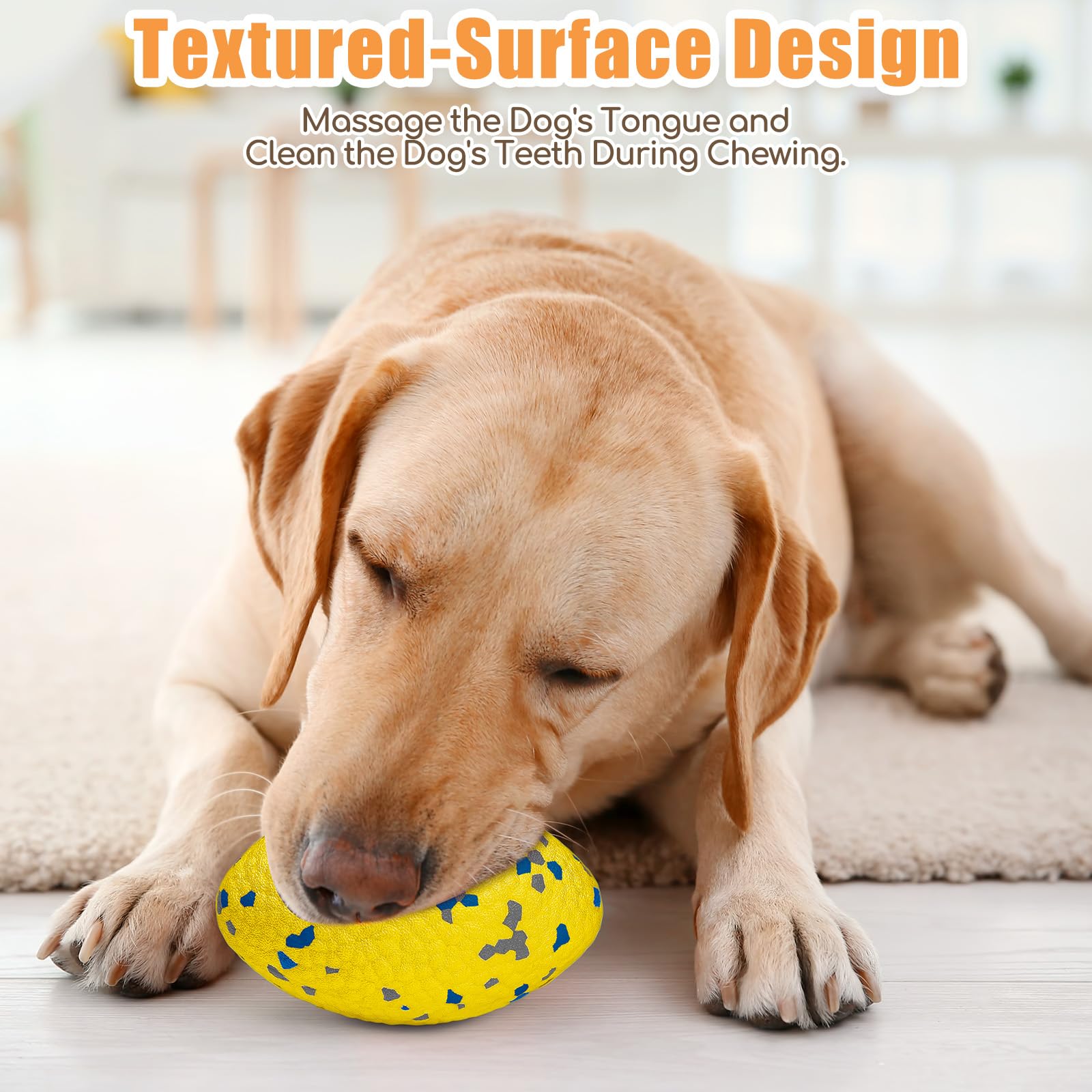 Moonorange 4.72'' Indestructible Large Rugby Balls For Aggressive Chewers Durable Olive Bouncy Interactive Football Toy For Dogs